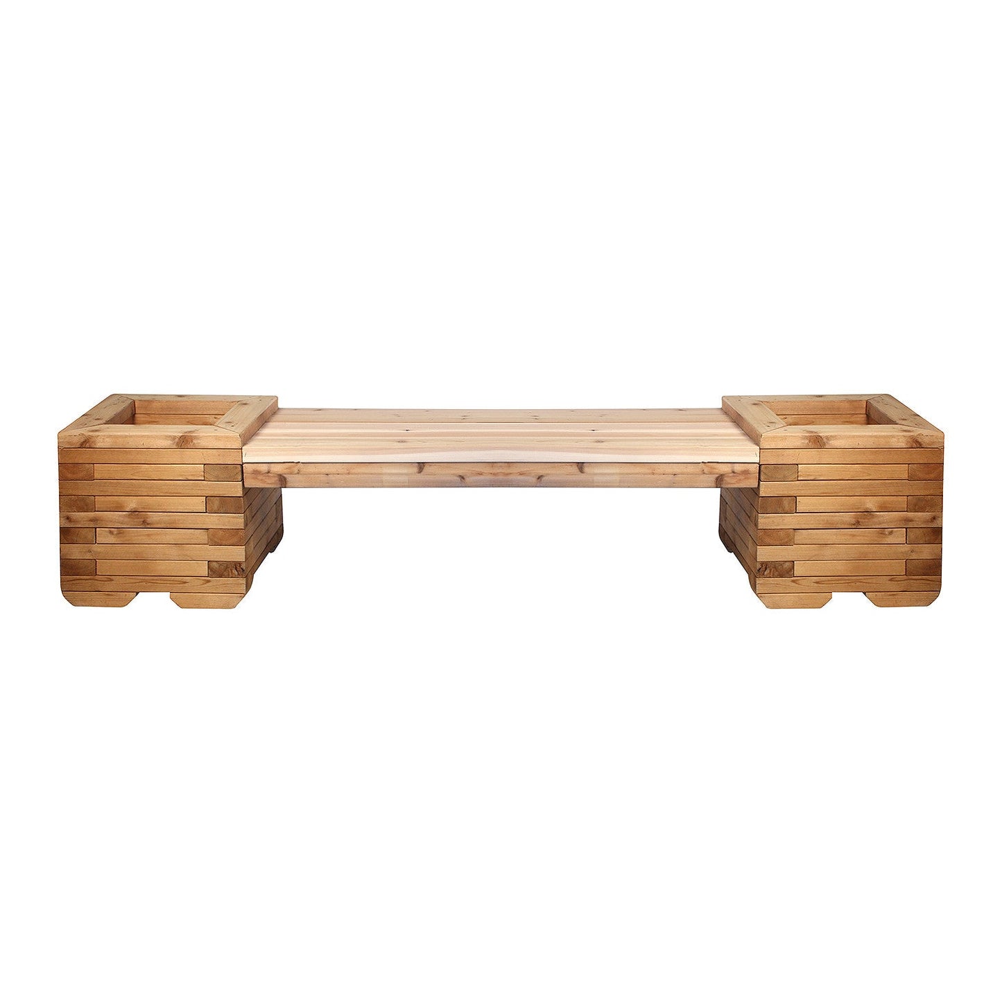 Cedar Bench with Heavy Duty Planter Boxes