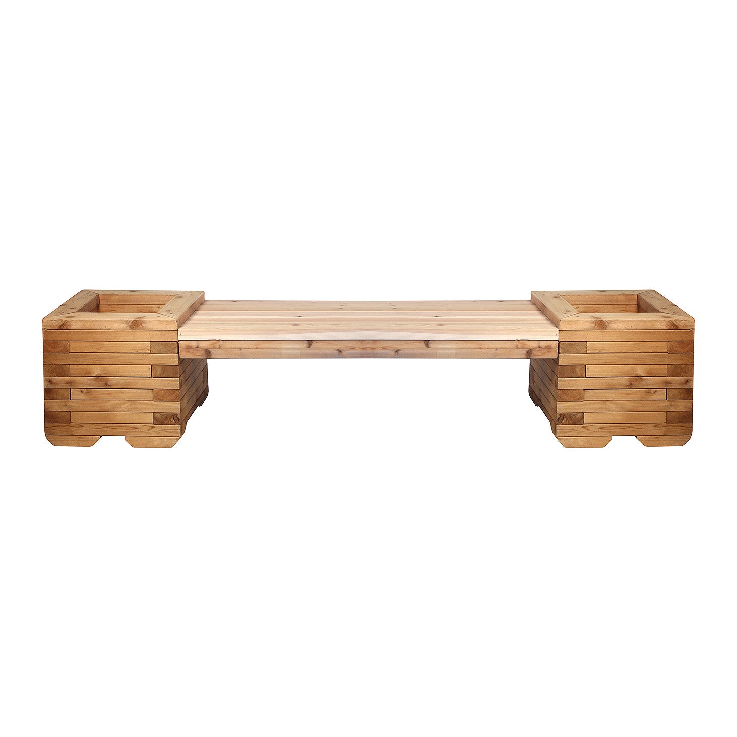 Cedar Bench with Heavy Duty Planter Boxes